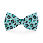 Blue Cheetah Print Dog Bow Tie