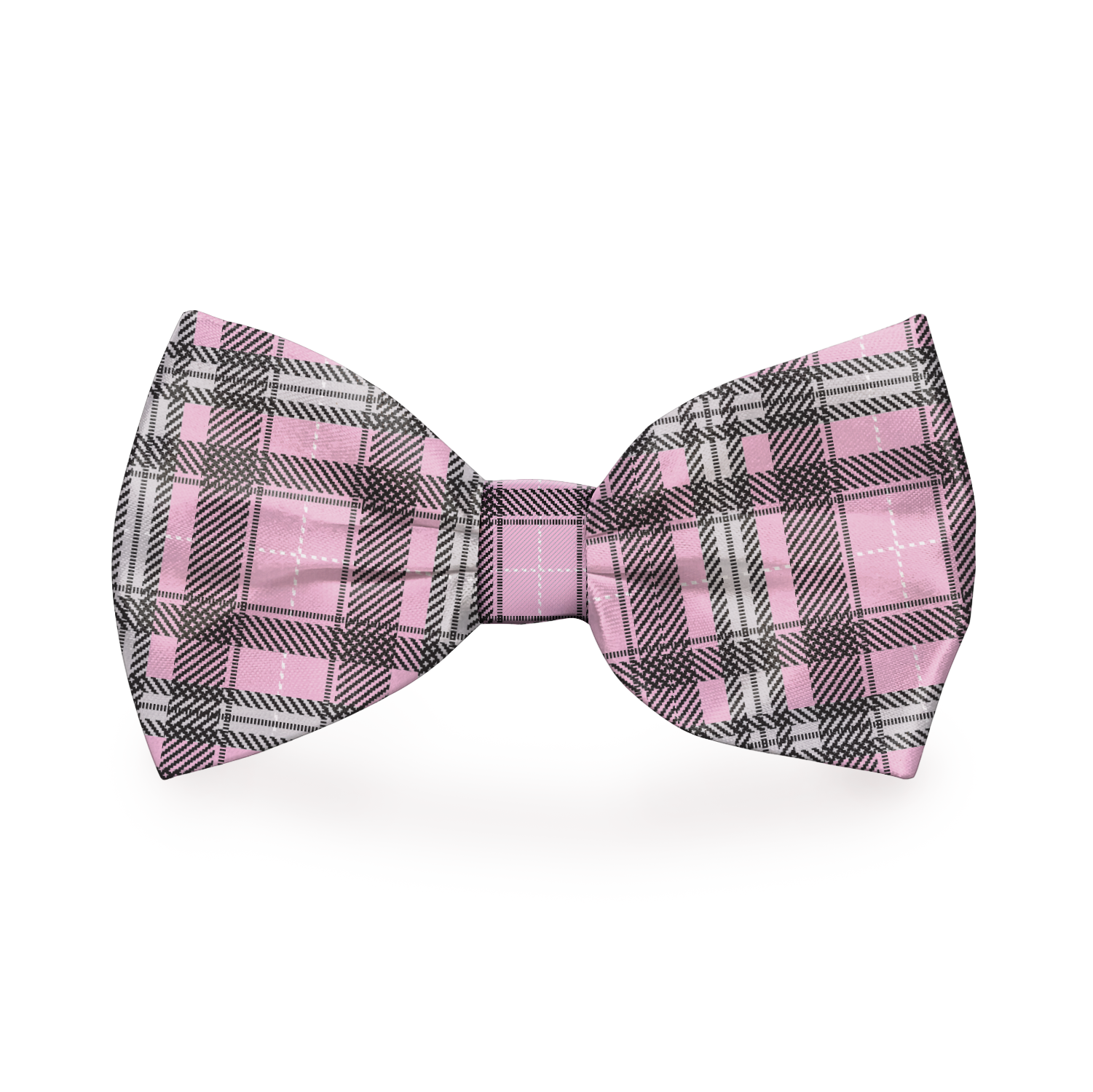 Plaid Pink Dog Bow Tie