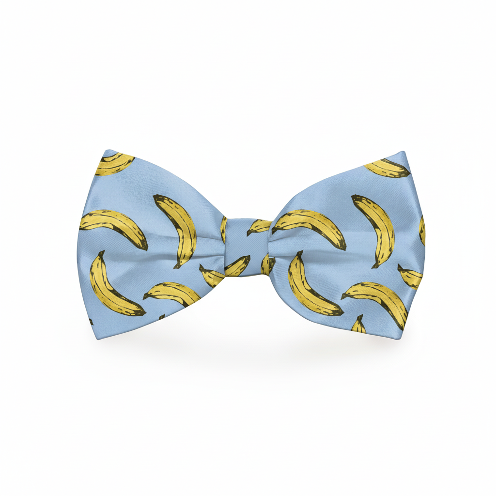 Banana Light Blue Dog Bow Tie